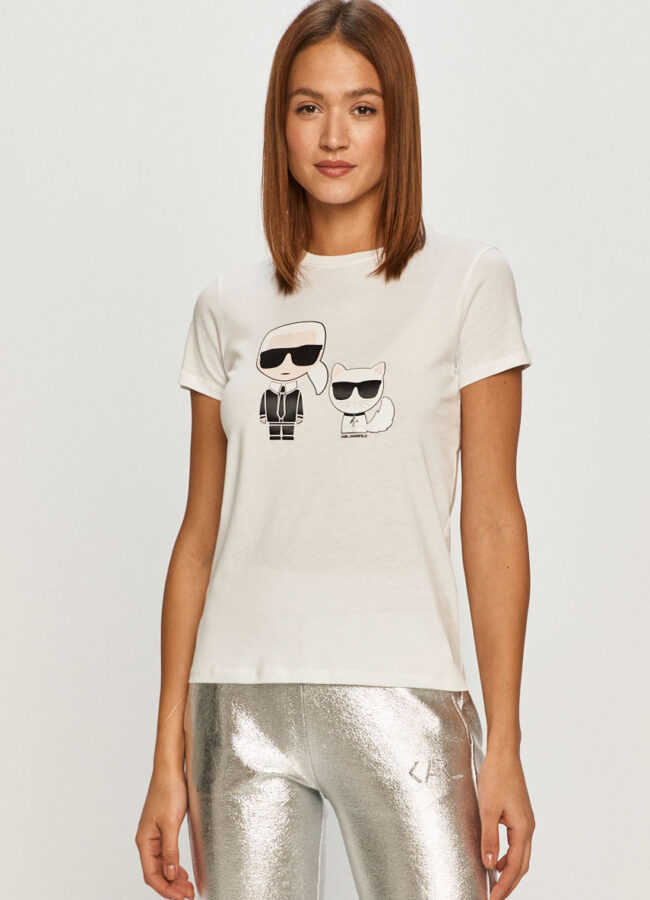 Karl Lagerfeld - T-shirt biały 210W1724