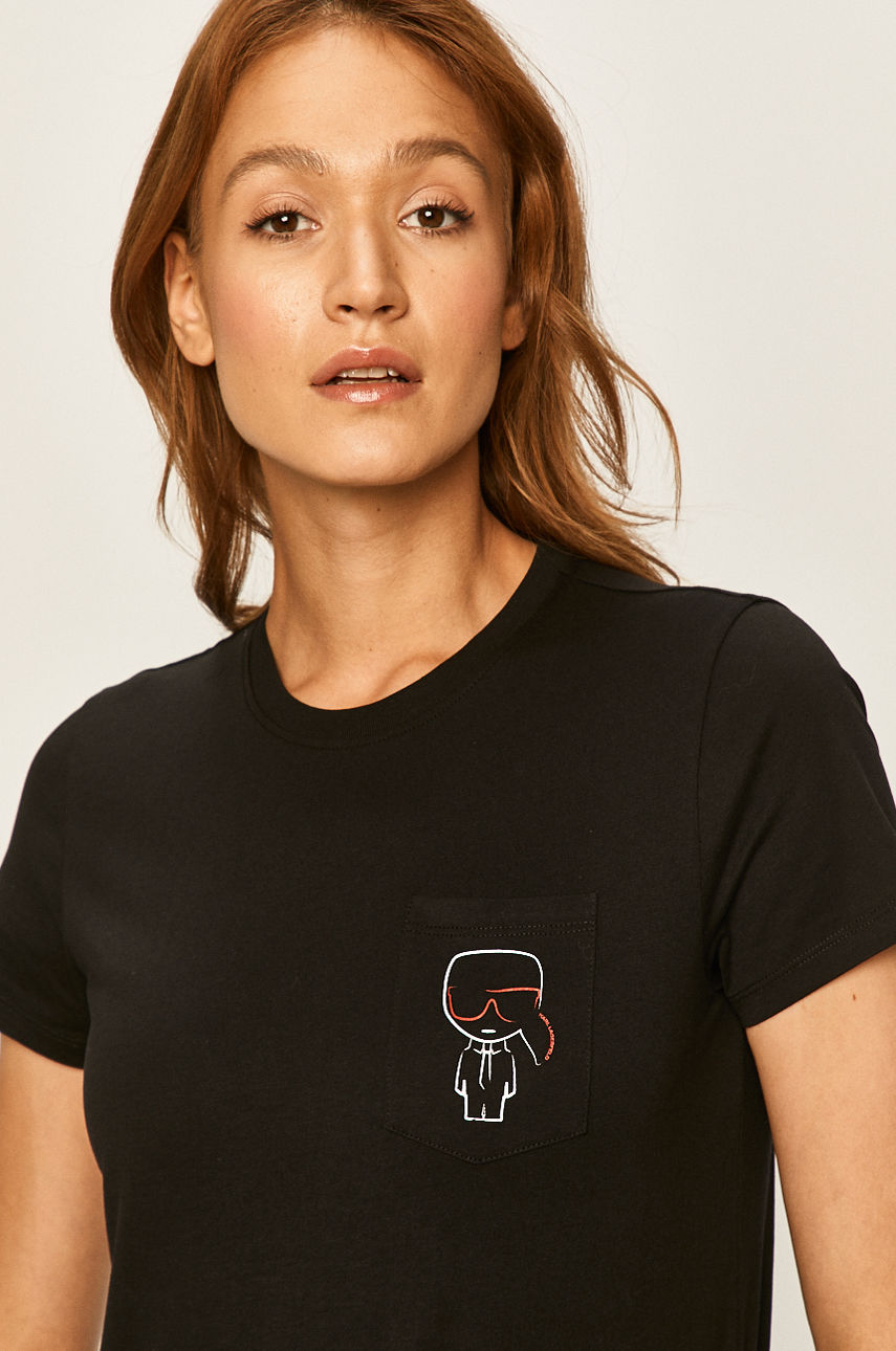 Karl Lagerfeld - T-shirt czarny 201W1739