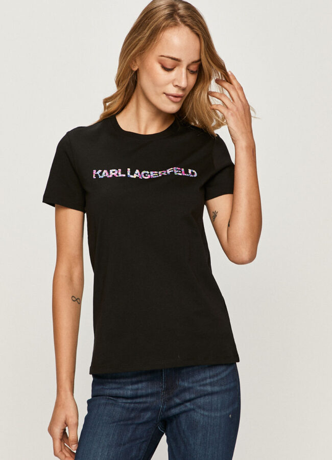 Karl Lagerfeld - T-shirt czarny 205W1712