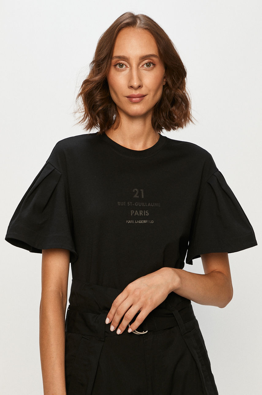 Karl Lagerfeld - T-shirt czarny 205W1719