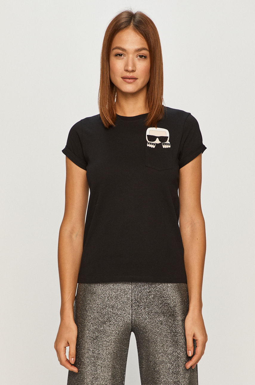 Karl Lagerfeld - T-shirt czarny 210W1720