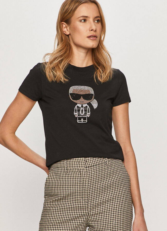 Karl Lagerfeld - T-shirt czarny 210W1726