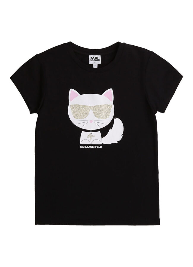 Karl Lagerfeld - T-shirt dziecięcy czarny Z15258.158.164