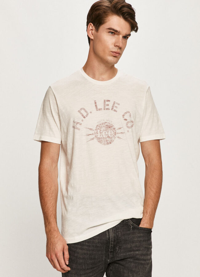 Lee - T-shirt biały L61UGNRR
