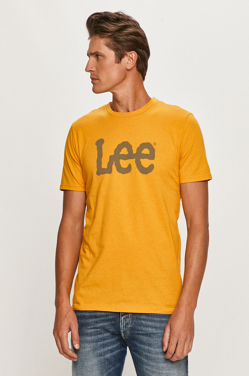 Lee - T-shirt żółty L65QFENF