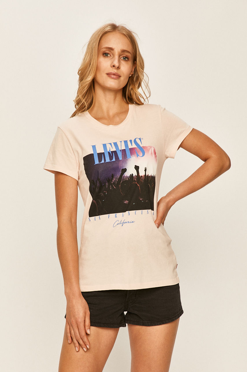 Levi's - T-shirt pastelowy różowy 17369.1219