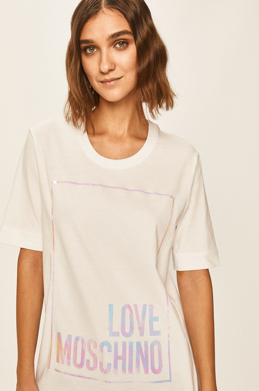 Love Moschino - T-shirt biały W.4.F15.2F.M.4083