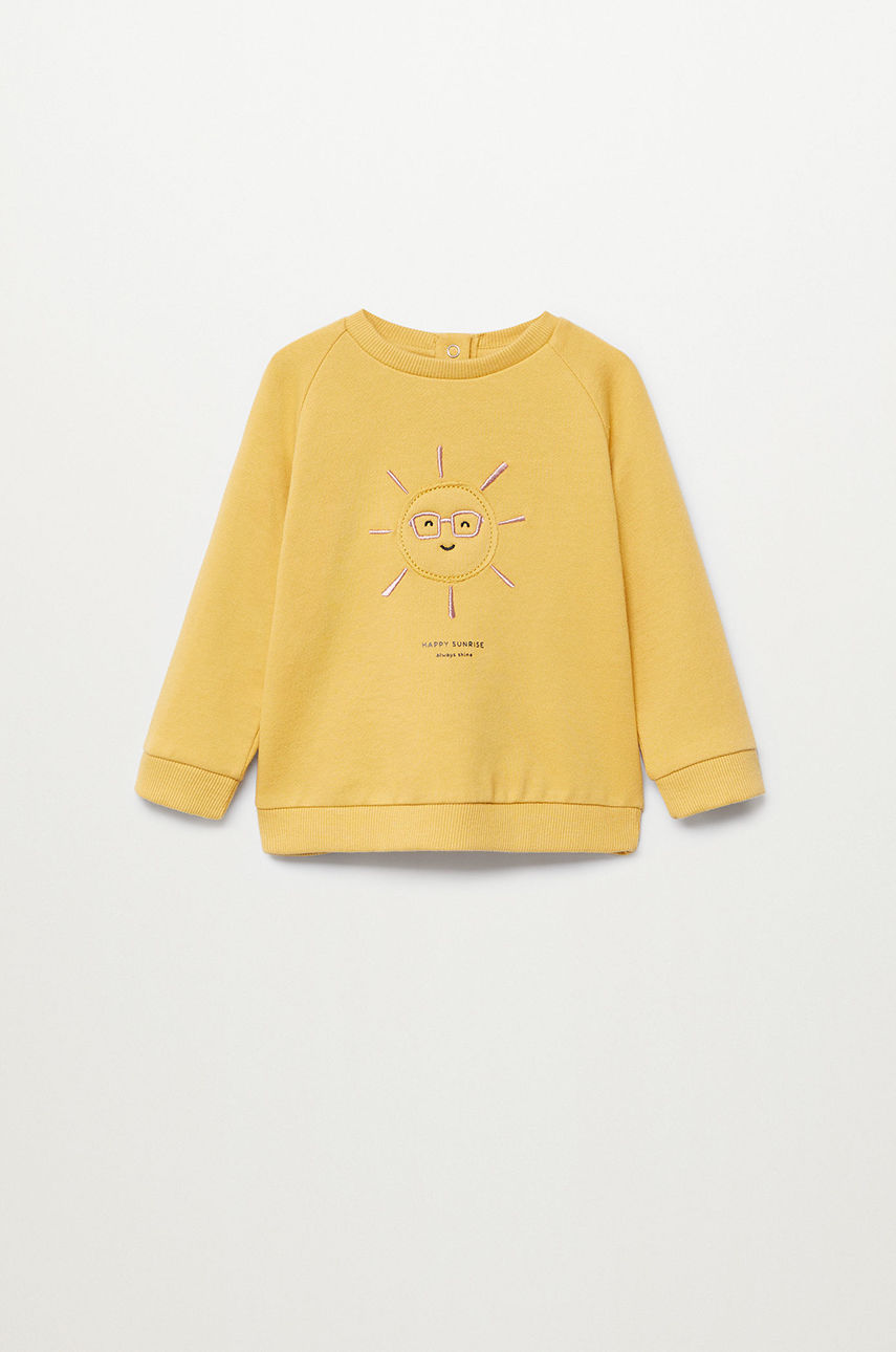 Mango Kids - Bluza bawełniana dziecięca MIRES8 żółty 87061502