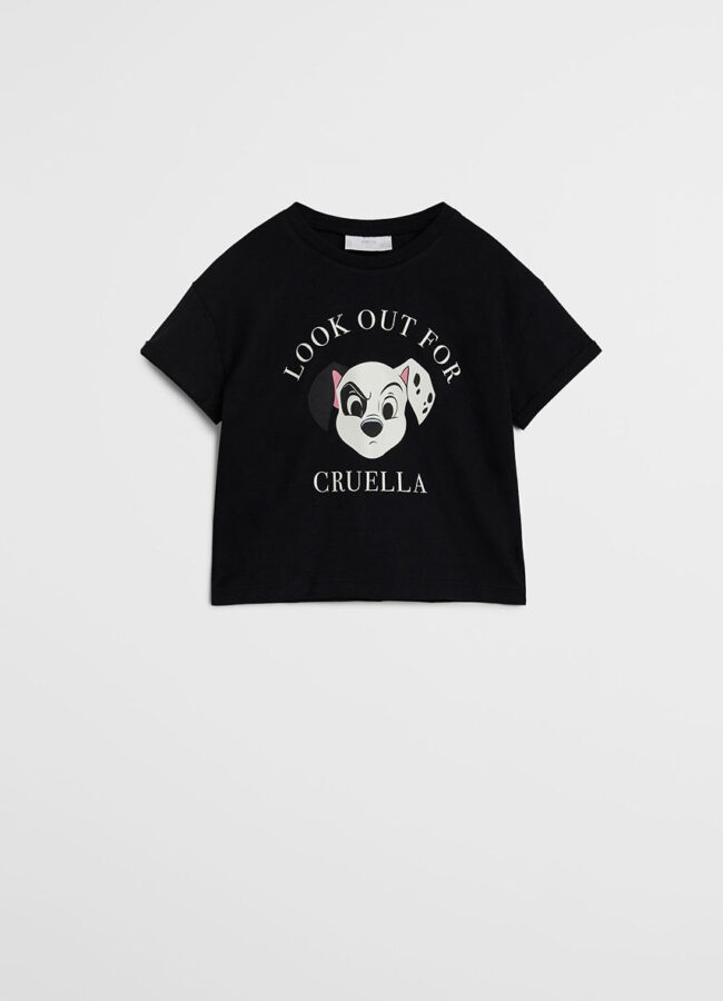 Mango Kids - T-shirt dziecięcy Cruella 80-104 cm czarny 77080560