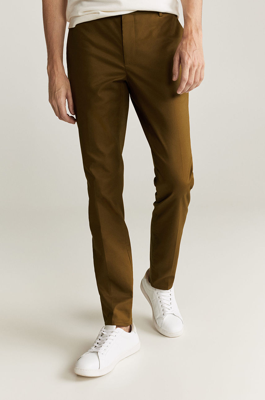 Mango Man - Spodnie Dublin brązowy 77001003