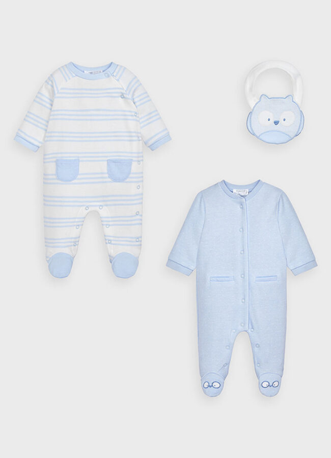 Mayoral Newborn - Pajacyk niemowlęcy (2-pack) jasny niebieski 2763.1A.NEWBORN