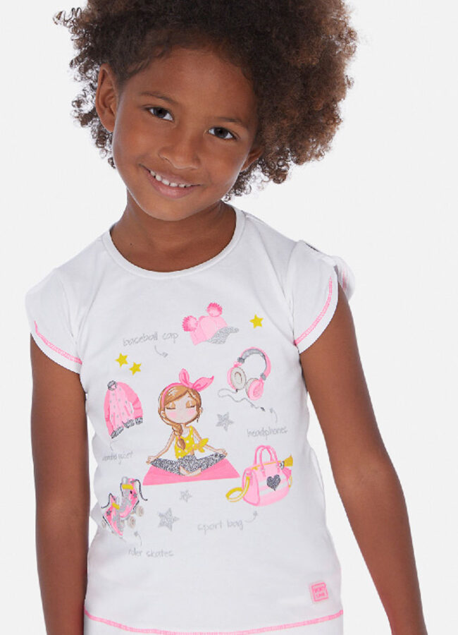 Mayoral - T-shirt dziecięcy 92-134 cm ostry różowy 3016.6L.MINI