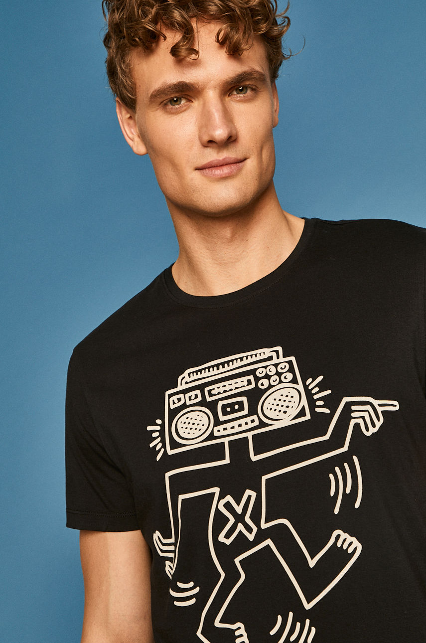 Medicine - T-shirt by Keith Haring czarny RS20.TSM452