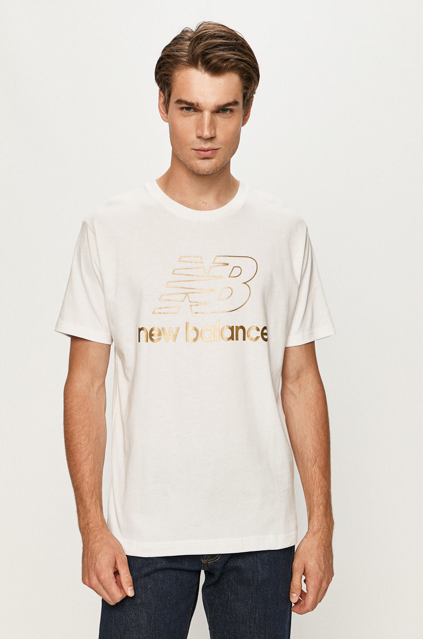 New Balance - T-shirt biały MT03503WT