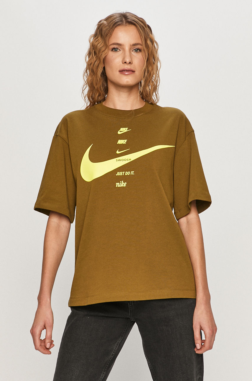 Nike Sportswear - T-shirt jasny oliwkowy CU5682