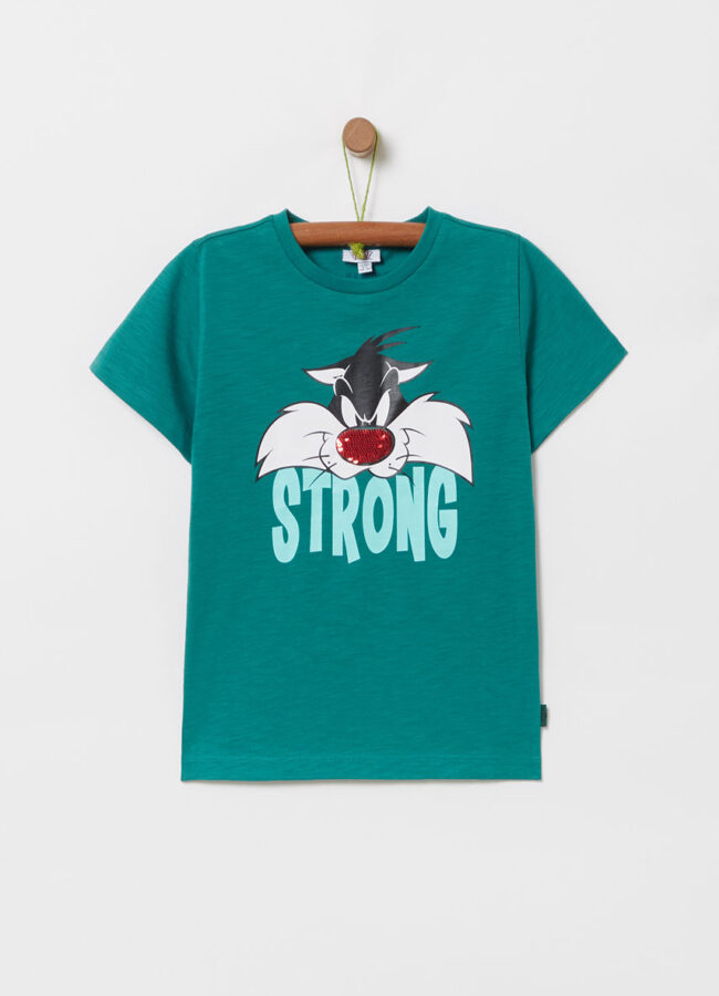 OVS - T-shirt dziecięcy x Looney Tunes 104-140 cm zielony 800509