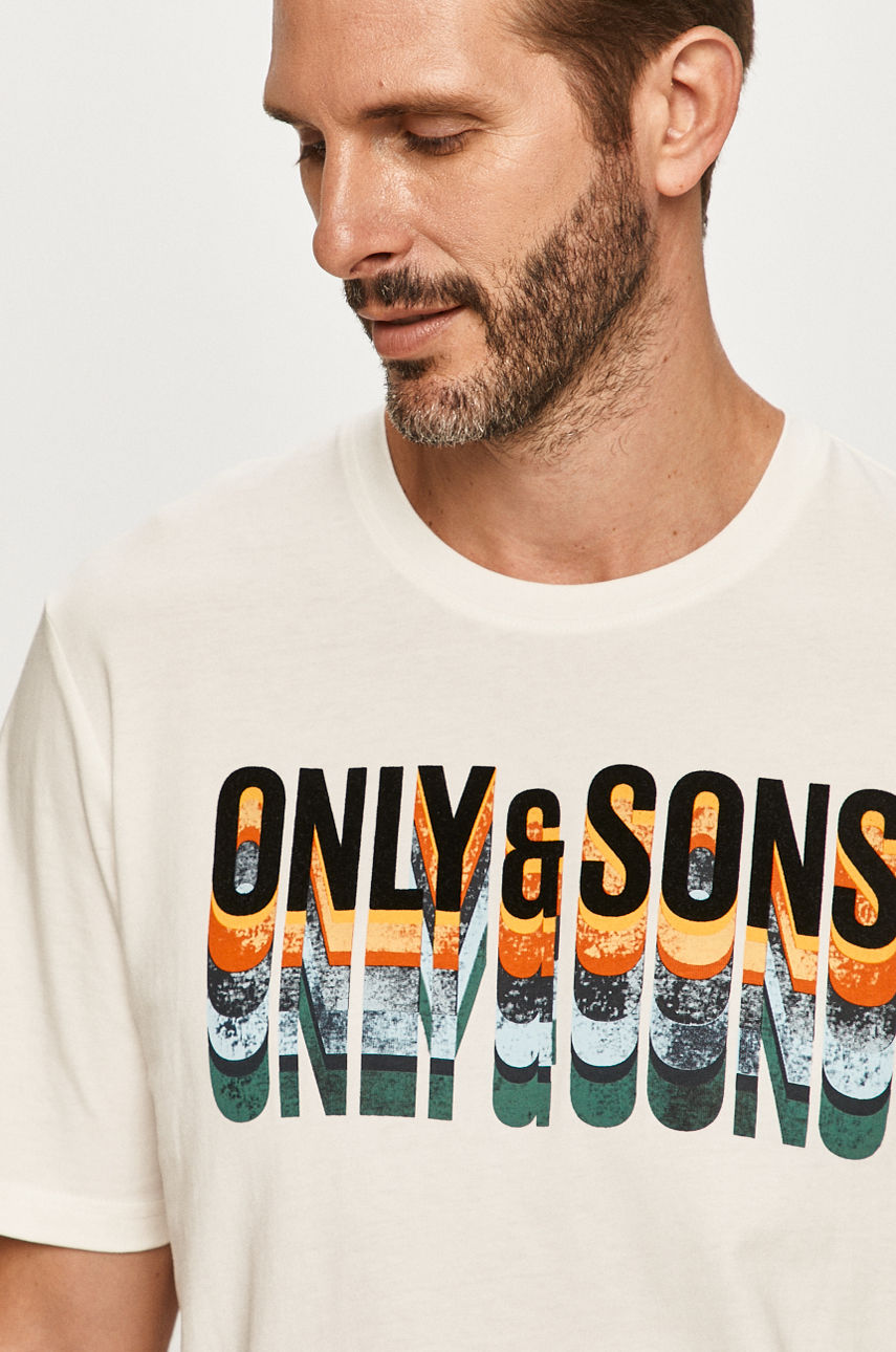 Only & Sons - T-shirt biały 22017506