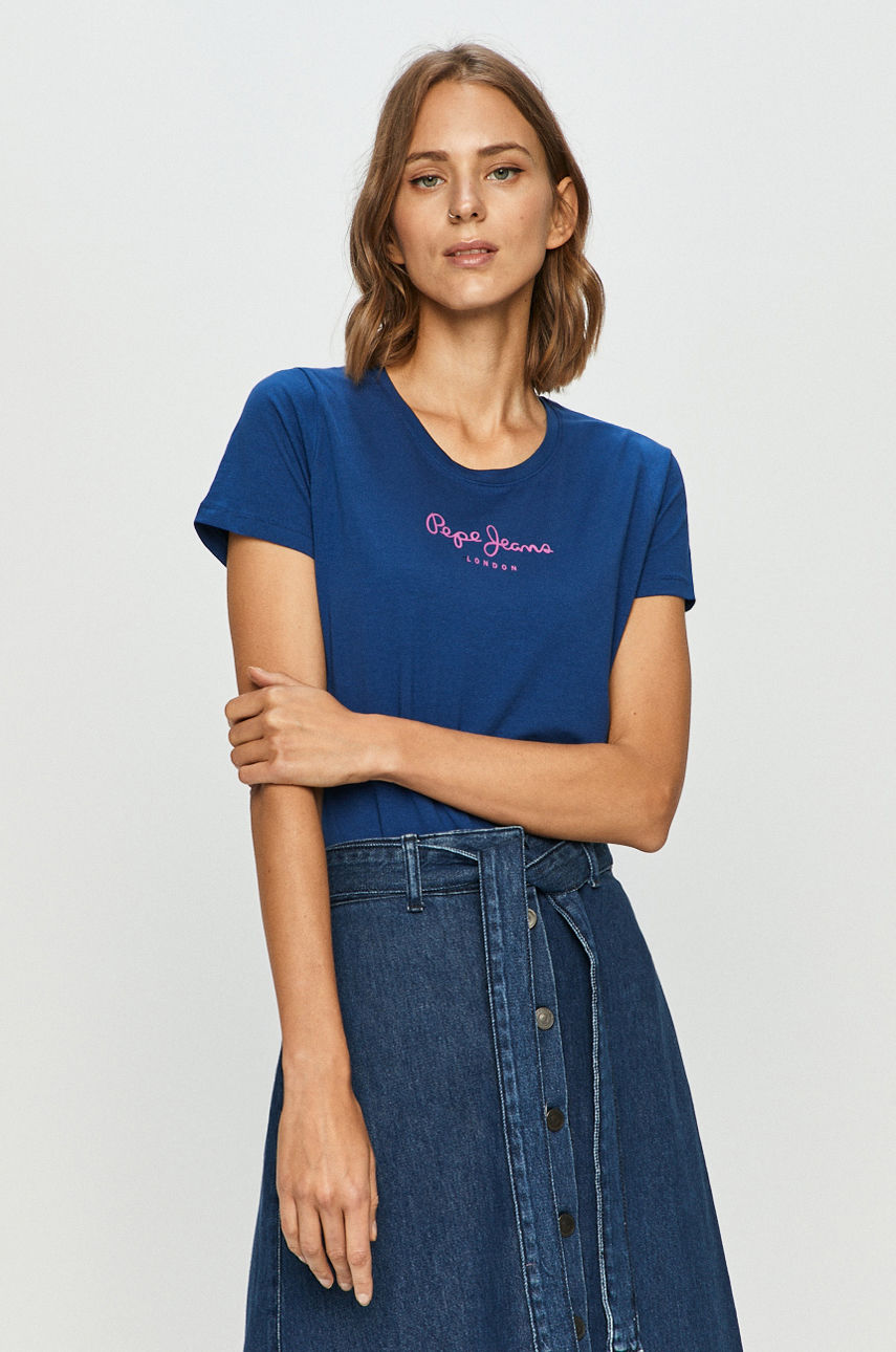 Pepe Jeans - T-shirt Virginia niebieski PL502711.570