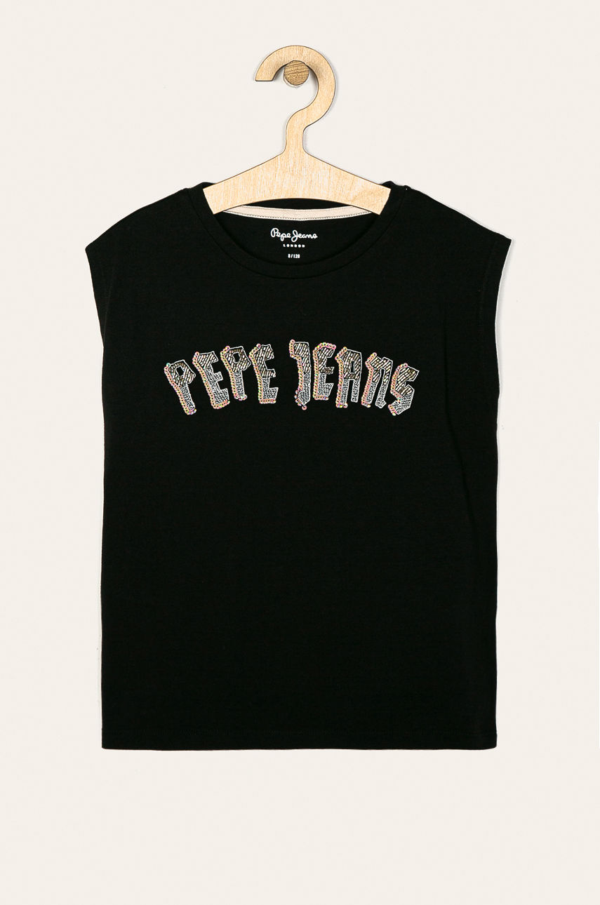 Pepe Jeans - T-shirt dziecięcy Trinity 128-178 cm czarny PG502466