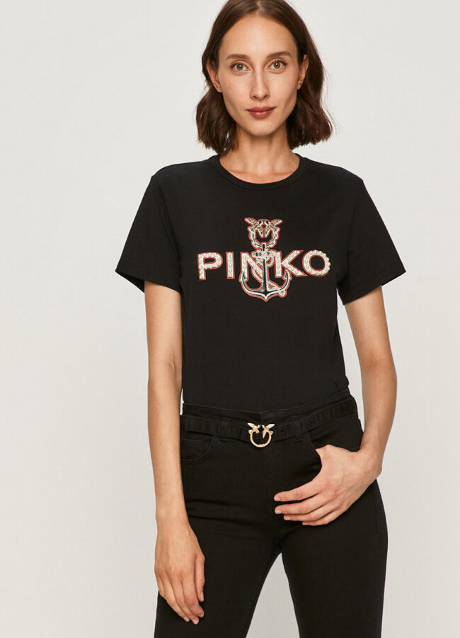 Pinko - T-shirt czarny 1G15BU.Y6EV