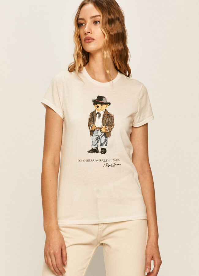 Polo Ralph Lauren - T-shirt kremowy 211800341001