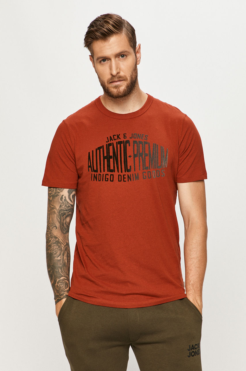 Premium by Jack&Jones - T-shirt kasztanowy 12174099