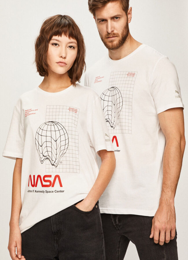 Puma - T-shirt x Space Agency Nasa biały 597134