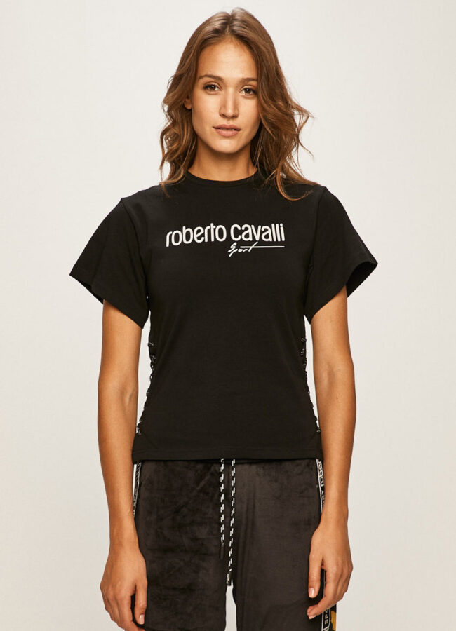 Roberto Cavalli Sport - T-shirt czarny JYY36T.JV025