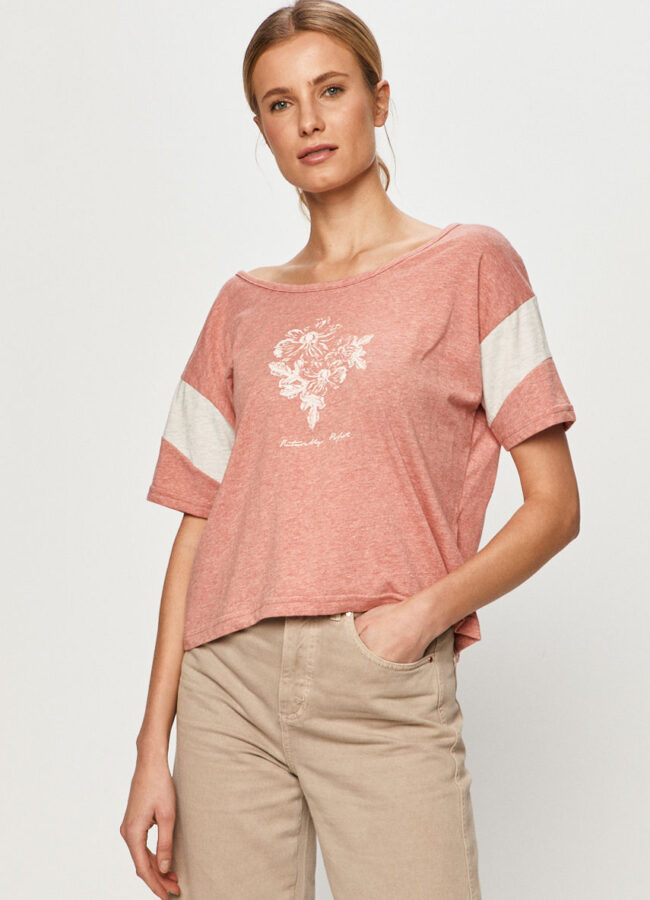 Roxy - T-shirt różowy ERJZT05058