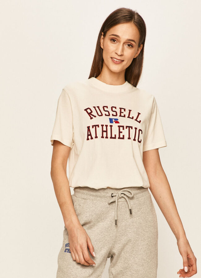 Russell Athletic - T-shirt kremowy E04021