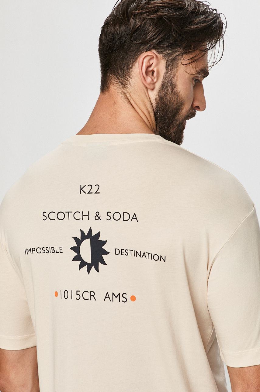 Scotch & Soda - T-shirt kremowy 158518