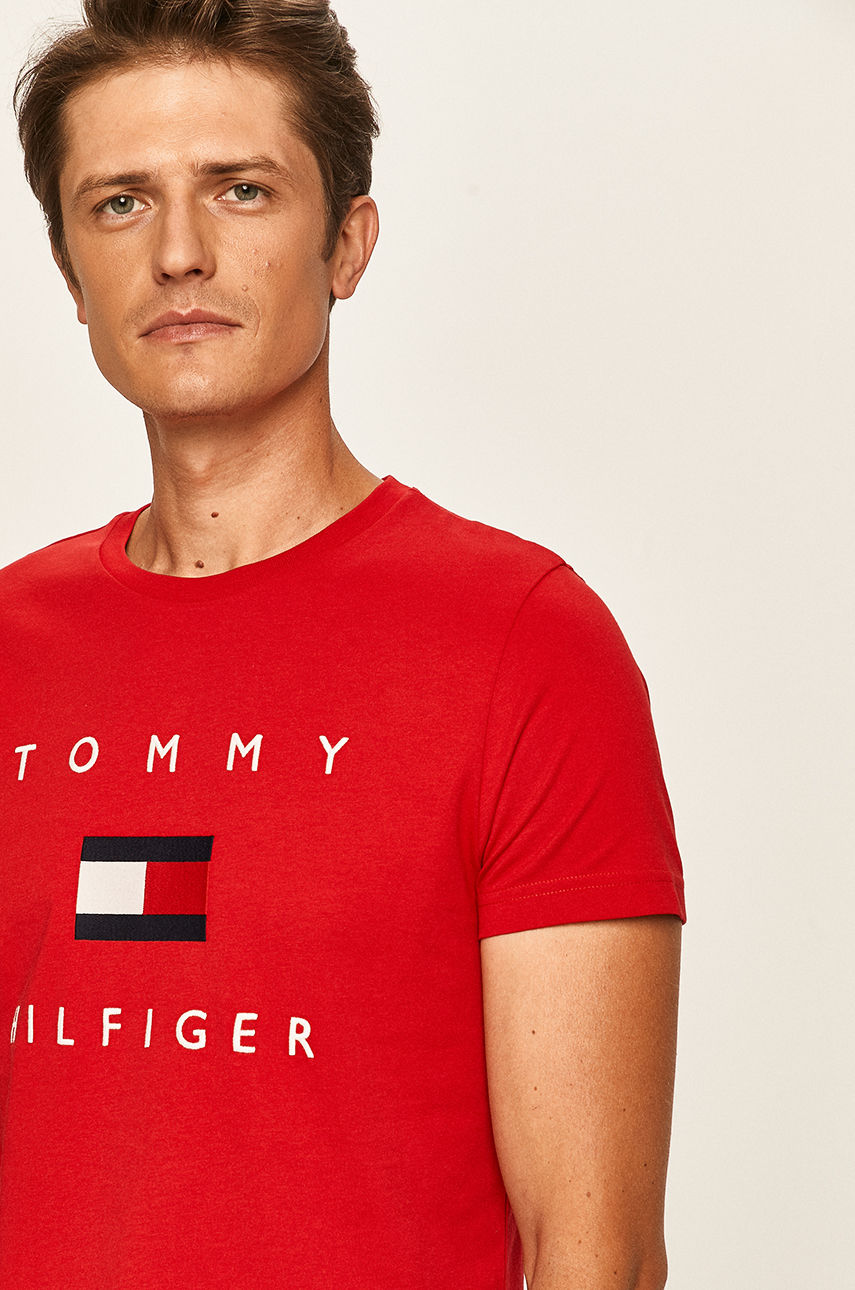 Tommy Hilfiger - T-shirt czerwony MW0MW14313