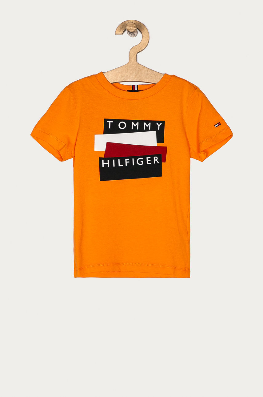 Tommy Hilfiger - T-shirt dziecięcy 74-176 cm pomarańczowy KB0KB05849