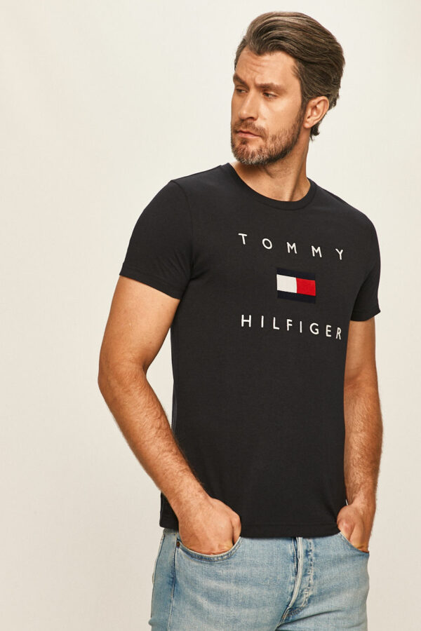 Tommy Hilfiger - T-shirt granatowy MW0MW14313
