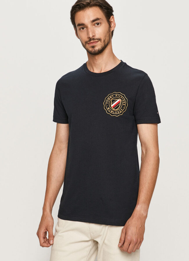 Tommy Hilfiger - T-shirt granatowy MW0MW14321
