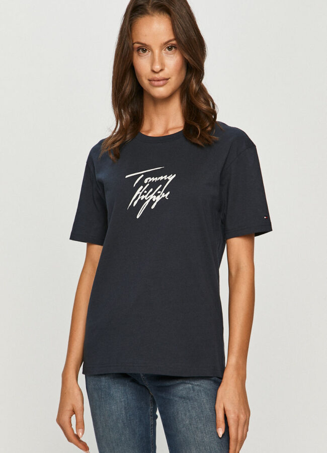 Tommy Hilfiger - T-shirt granatowy UW0UW03019