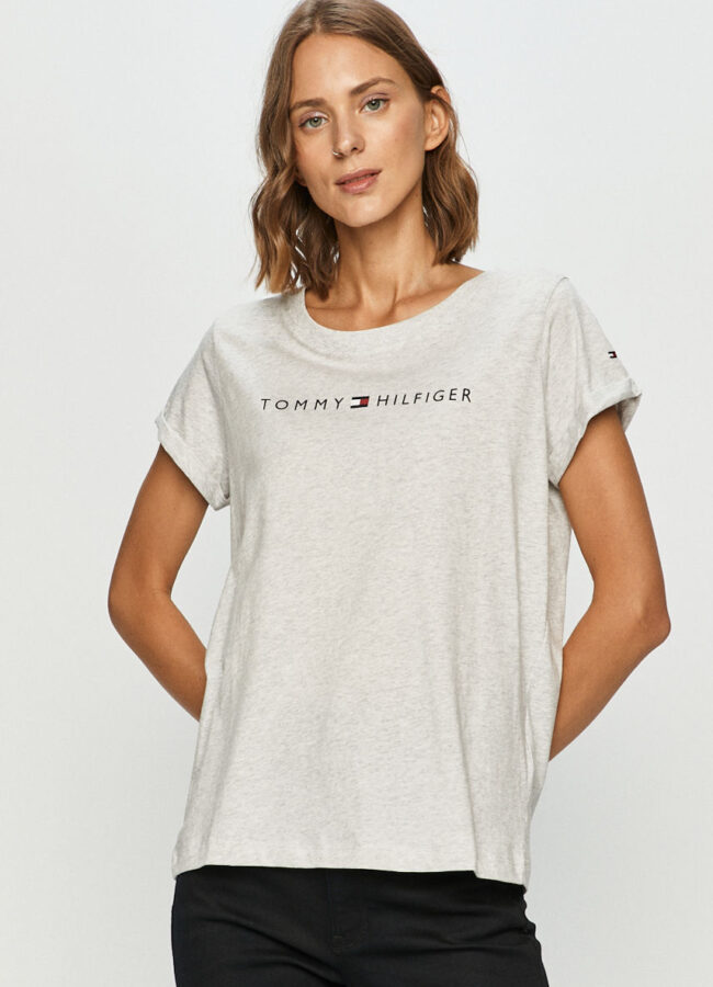 Tommy Hilfiger - T-shirt jasny szary UW0UW01618