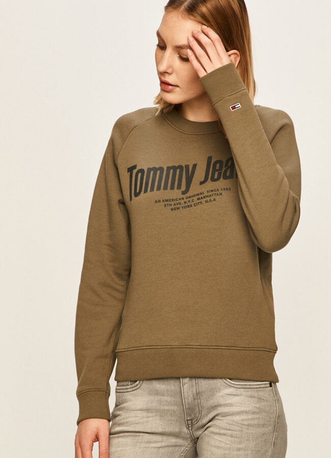 Tommy Jeans - Bluza brudny zielony DW0DW07978