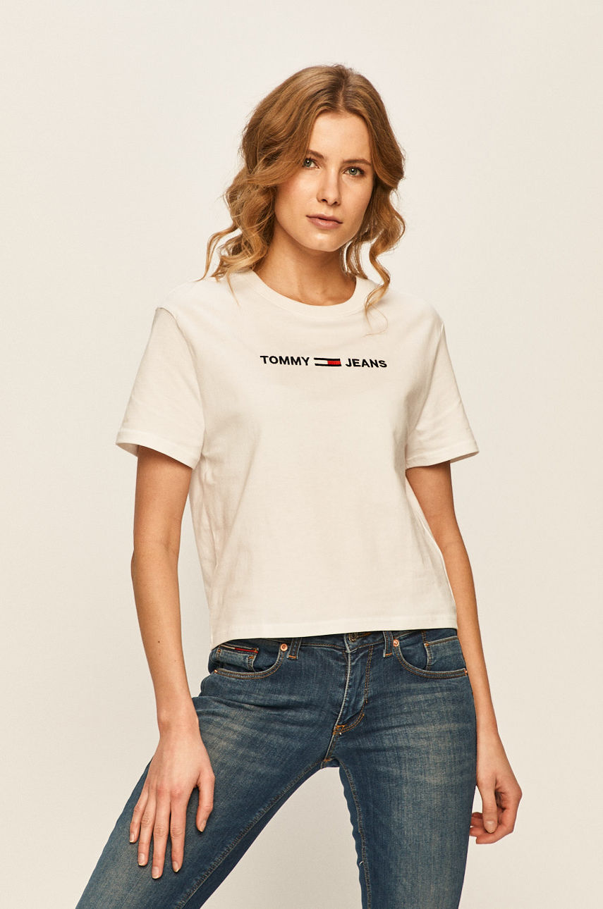Tommy Jeans - T-shirt biały DW0DW08062