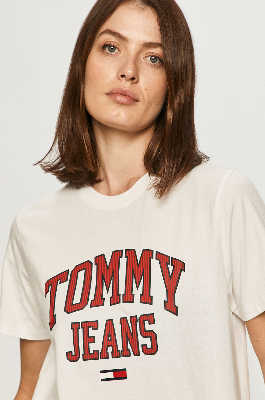 Tommy Jeans - T-shirt biały DW0DW09075