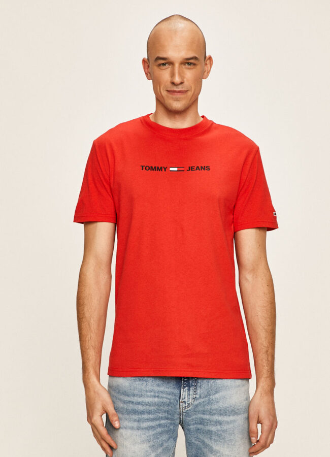 Tommy Jeans - T-shirt czerwony DM0DM07621