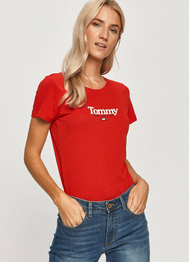 Tommy Jeans - T-shirt czerwony DW0DW08928