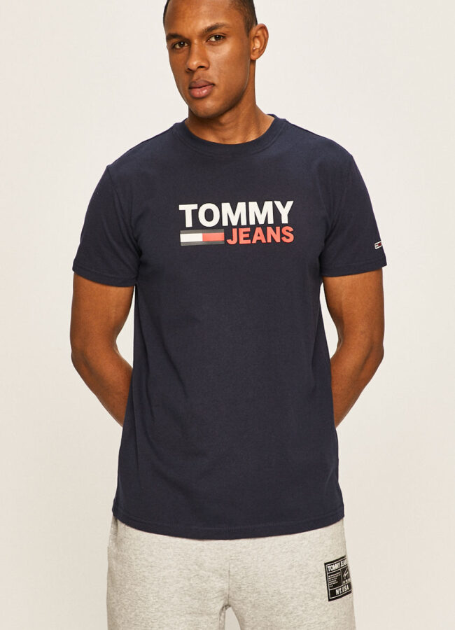 Tommy Jeans - T-shirt granatowy DM0DM07843