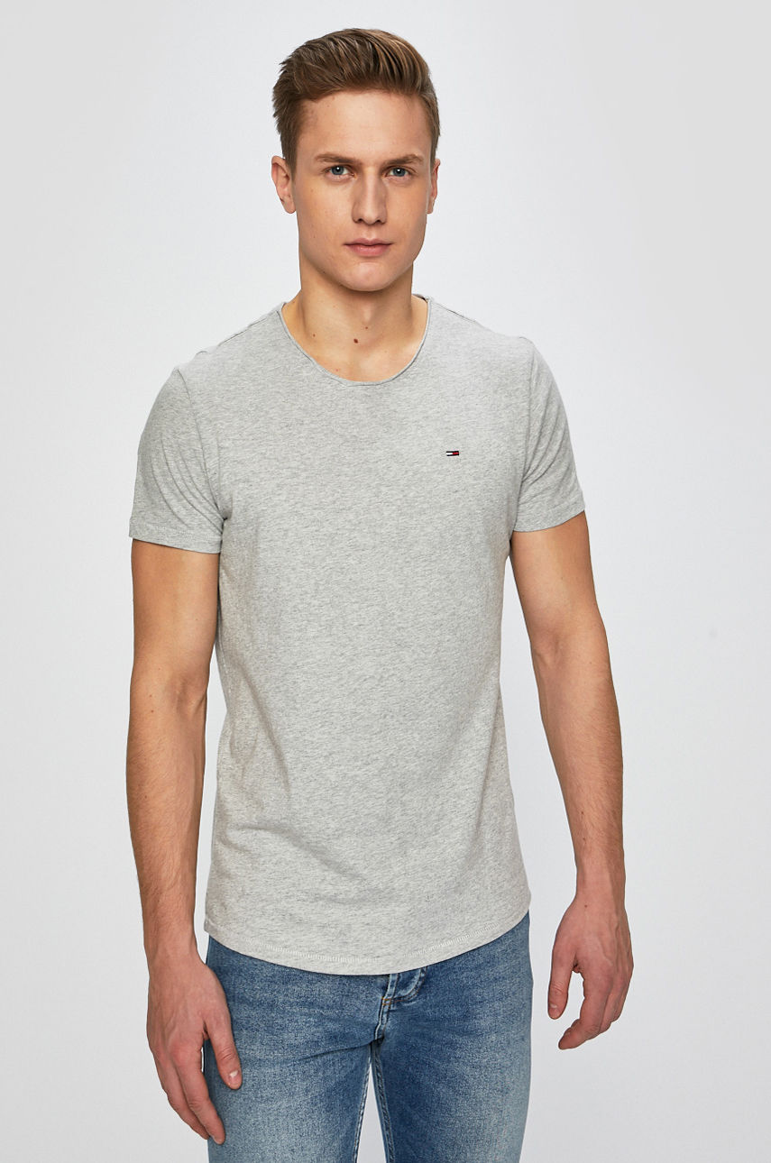 Tommy Jeans - T-shirt jasny szary DM0DM04792
