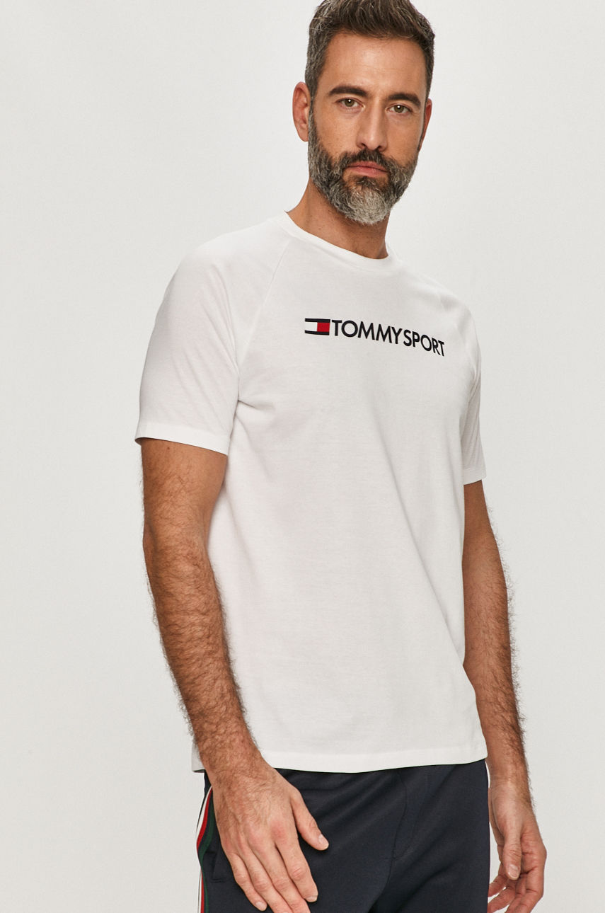 Tommy Sport - T-shirt biały S20S200551
