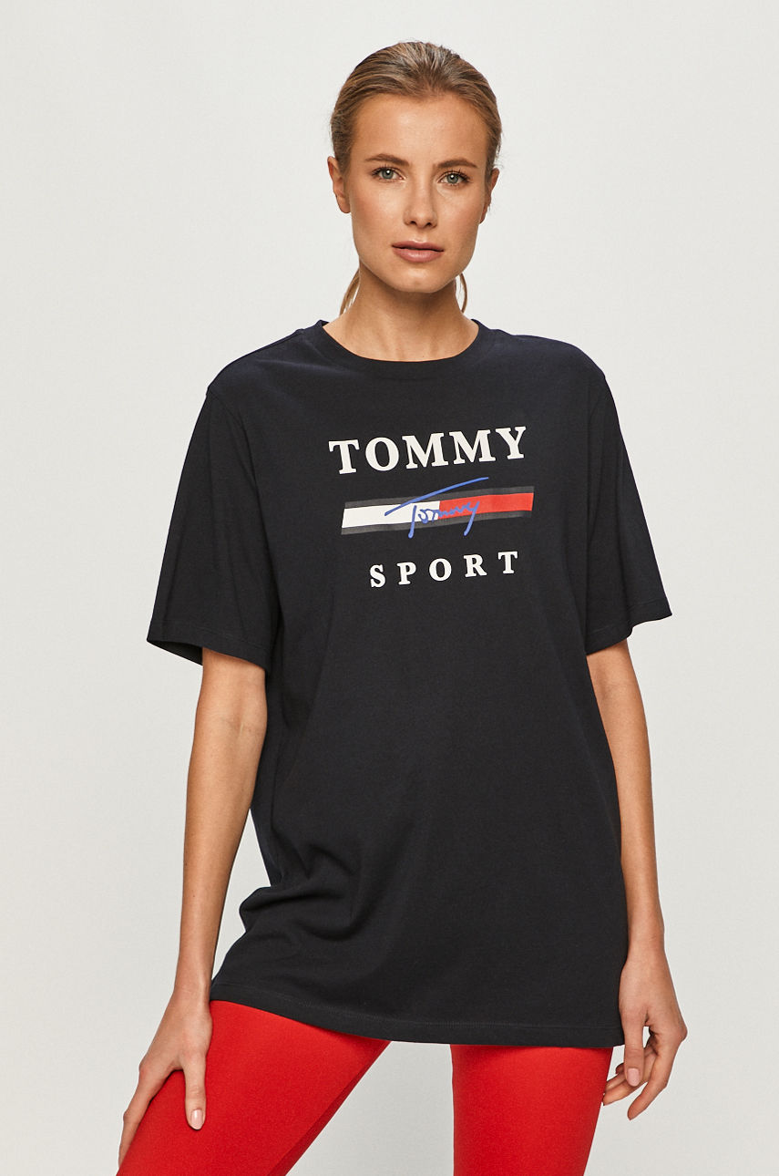 Tommy Sport - T-shirt granatowy S10S100694