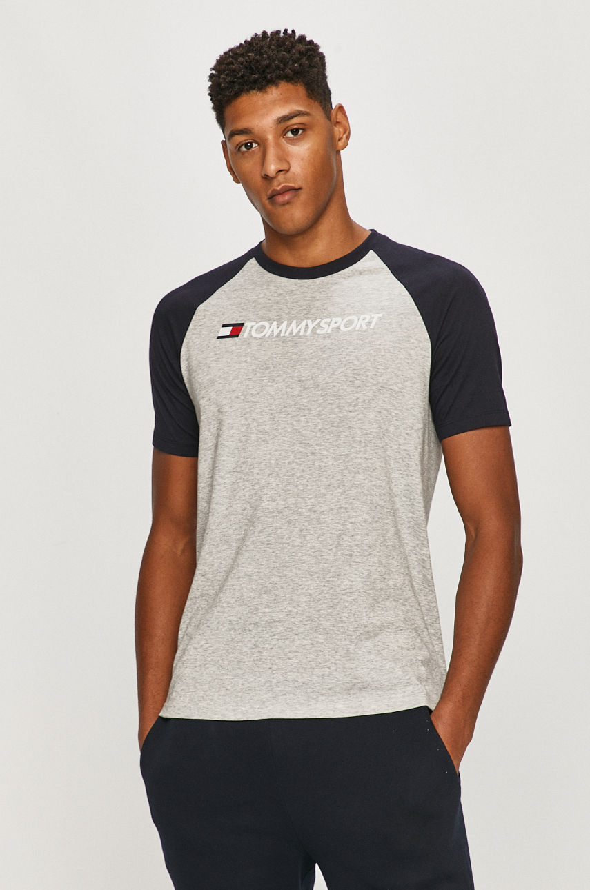 Tommy Sport - T-shirt szary S20S200551