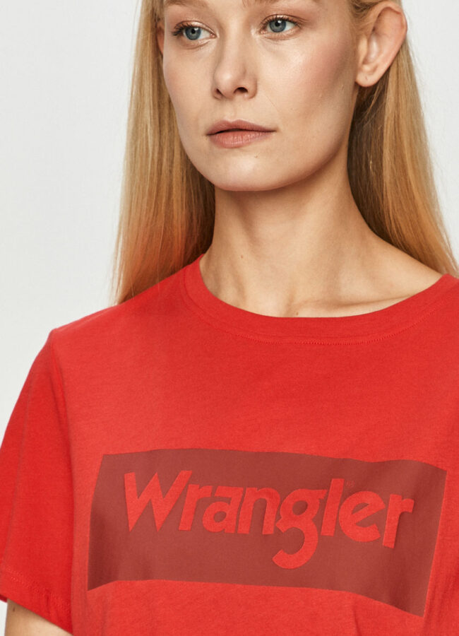Wrangler - T-shirt czerwony W7P3EVXSK