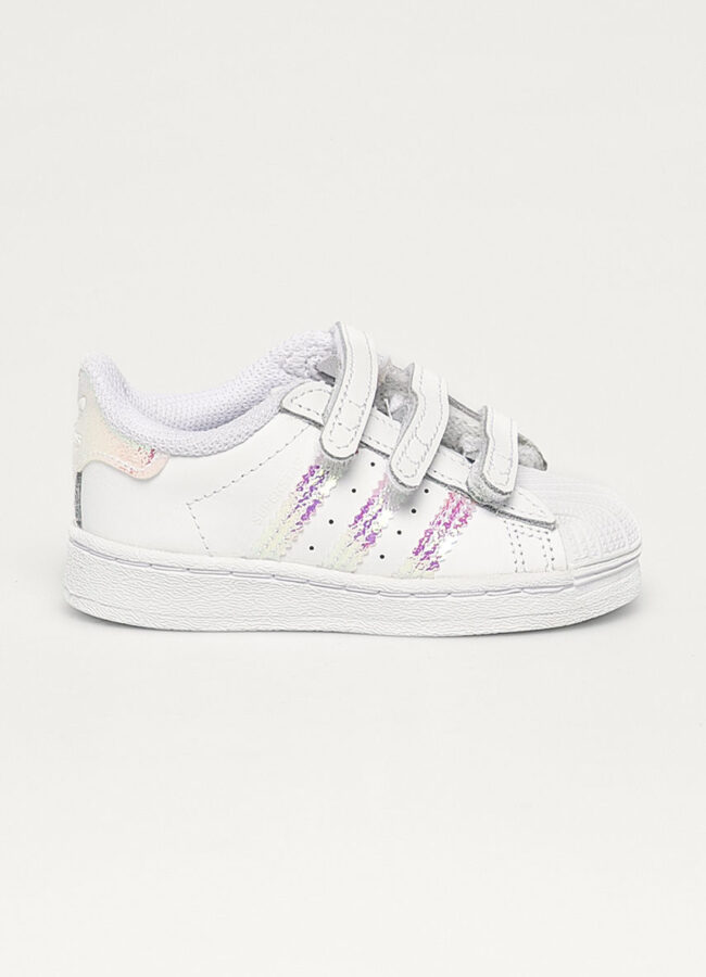 adidas Originals - Buty skórzane dziecięce Superstar Cf biały FV3657