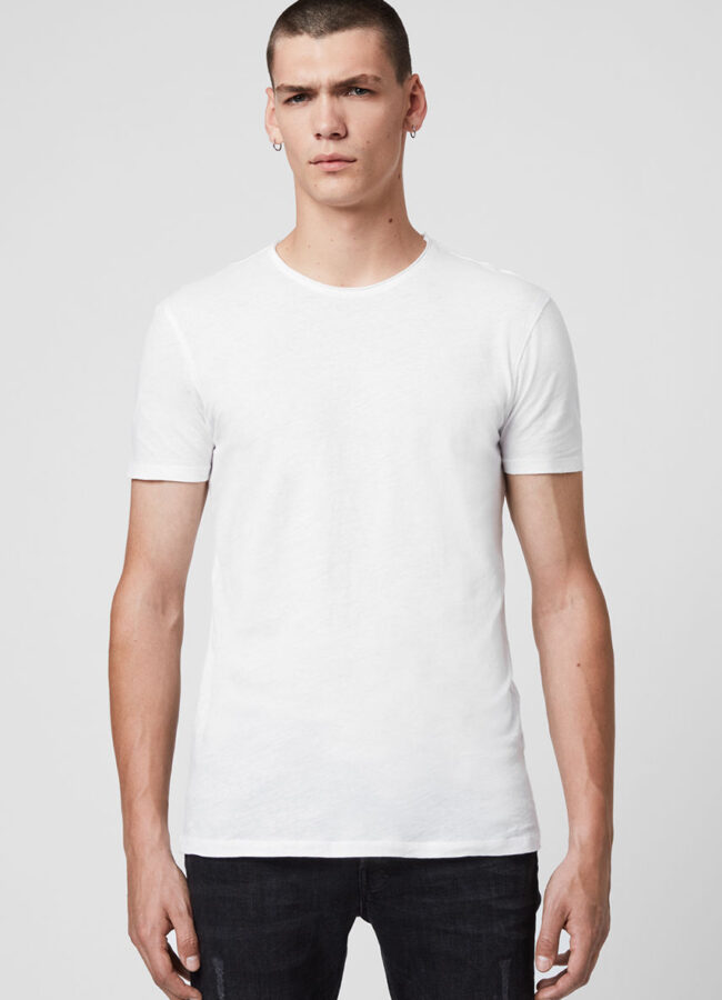 AllSaints - T-shirt Figure Crew biały MD008G